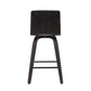 HomeRoots 30" Gray Faux Leather Black Wooden Swivel Bar Stool