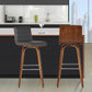 HomeRoots 30" Gray Faux Leather Wooden Swivel Bar Stool