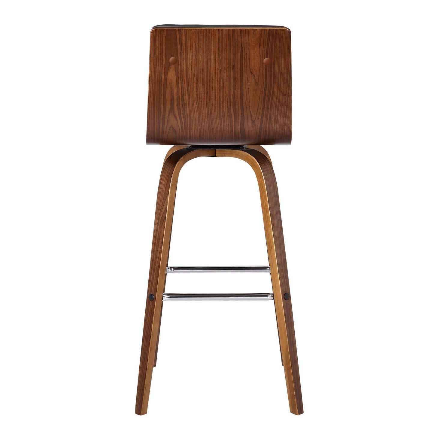 HomeRoots 30" Gray Faux Leather Wooden Swivel Bar Stool
