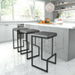 HomeRoots 30" Gray Steel Backless Bar Height Chair With Black Base Finish