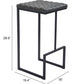 HomeRoots 30" Gray Steel Backless Bar Height Chair With Black Base Finish