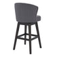HomeRoots 30" Grey Espresso Wood Fabric Swivel Bar Stool