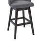 HomeRoots 30" Grey Espresso Wood Fabric Swivel Bar Stool