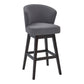 HomeRoots 30" Grey Espresso Wood Fabric Swivel Bar Stool