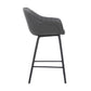 HomeRoots 30" Grey Faux Leather Bar Stool with Wooden Frame