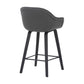 HomeRoots 30" Grey Faux Leather Bar Stool with Wooden Frame