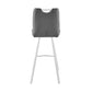 HomeRoots 30" Grey Faux Leather and Brushed Stainless Steel Bar Stool