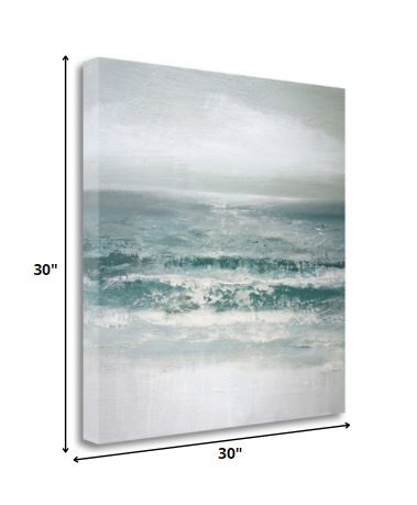 HomeRoots 30" Gushing Ocean Waves Giclee Wrap Canvas Wall Art