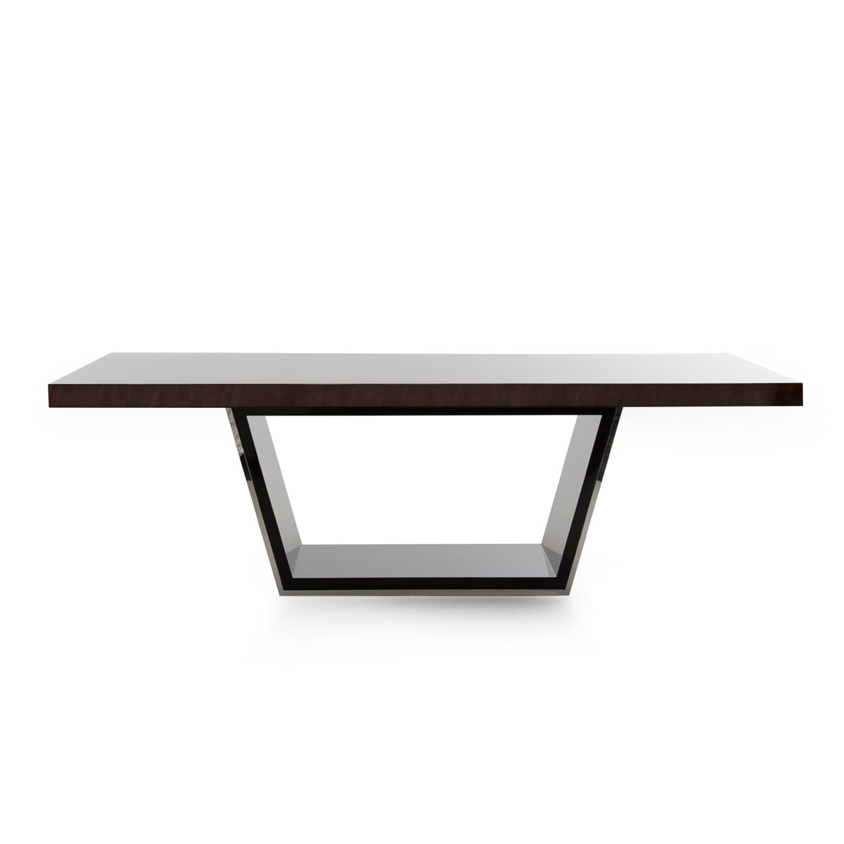HomeRoots 30" High Gloss MDF And Steel Dining Table In Ebony Finish