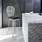HomeRoots 30" Iron Swivel Bar Height Chair With Black and Silver Finish