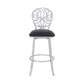 HomeRoots 30" Iron Swivel Bar Height Chair With Black and Silver Finish