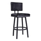 HomeRoots 30" Iron Swivel Bar Height Chair in Black Finish