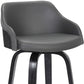 HomeRoots 30" Iron Swivel Low Back Bar Height Chair With Gray and Black Finish