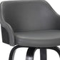 HomeRoots 30" Iron Swivel Low Back Bar Height Chair With Gray and Black Finish