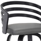 HomeRoots 30" Iron Swivel Low Back Bar Height Chair With Gray and Black Finish