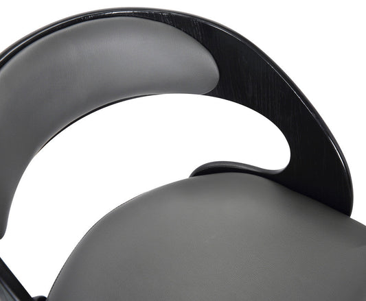 HomeRoots 30" Iron Swivel Low Back Bar Height Chair With Gray and Black Finish