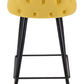 HomeRoots 30" Low Back Bar Height Chair in Yellow and Black Finish