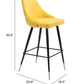 HomeRoots 30" Low Back Bar Height Chair in Yellow and Black Finish