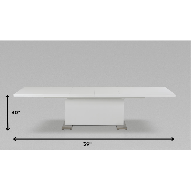 HomeRoots 30" MDF And Steel Dining Table In White