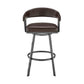 HomeRoots 30" Mod Chocolate Faux Leather Java Brown Finish Swivel Bar Stool