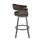 HomeRoots 30" Mod Chocolate Faux Leather Java Brown Finish Swivel Bar Stool