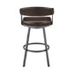 HomeRoots 30" Mod Chocolate Faux Leather Java Brown Finish Swivel Bar Stool