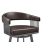 HomeRoots 30" Mod Chocolate Faux Leather Java Brown Finish Swivel Bar Stool