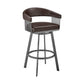 HomeRoots 30" Mod Chocolate Faux Leather Java Brown Finish Swivel Bar Stool