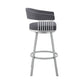 HomeRoots 30" Mod Slate Grey Faux Leather Silver Finish Swivel Bar Stool