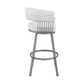HomeRoots 30" Mod White Faux Leather Silver Finish Swivel Bar Stool
