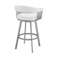 HomeRoots 30" Mod White Faux Leather Silver Finish Swivel Bar Stool