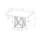 HomeRoots 30" Rectangular Manufactured Wood And Metal Dining Table in White and Silver Finish