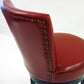 HomeRoots 30" Red Faux Leather Round Seat Black Wood Swivel Armless Bar Stool
