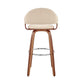 HomeRoots 30" Rich Cream Faux Leather Walnut Wood Bar Stool