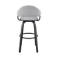 HomeRoots 30" Rich Grey Faux Leather Walnut Wood Bar Stool