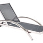 HomeRoots 30" Silver Metal Indoor Outdoor Chaise Lounge in Set Of Two