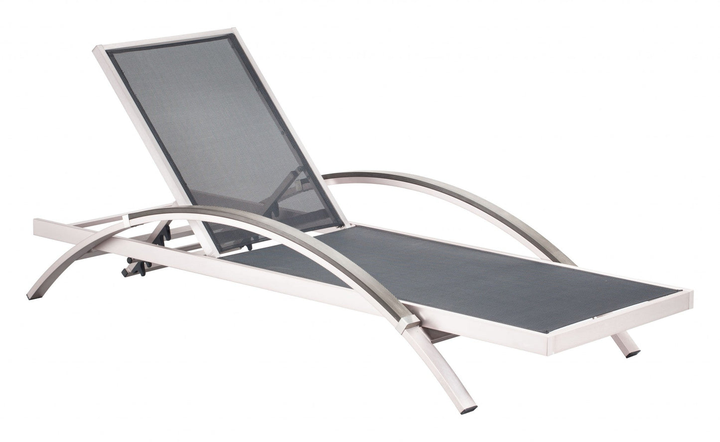 HomeRoots 30" Silver Metal Indoor Outdoor Chaise Lounge in Set Of Two