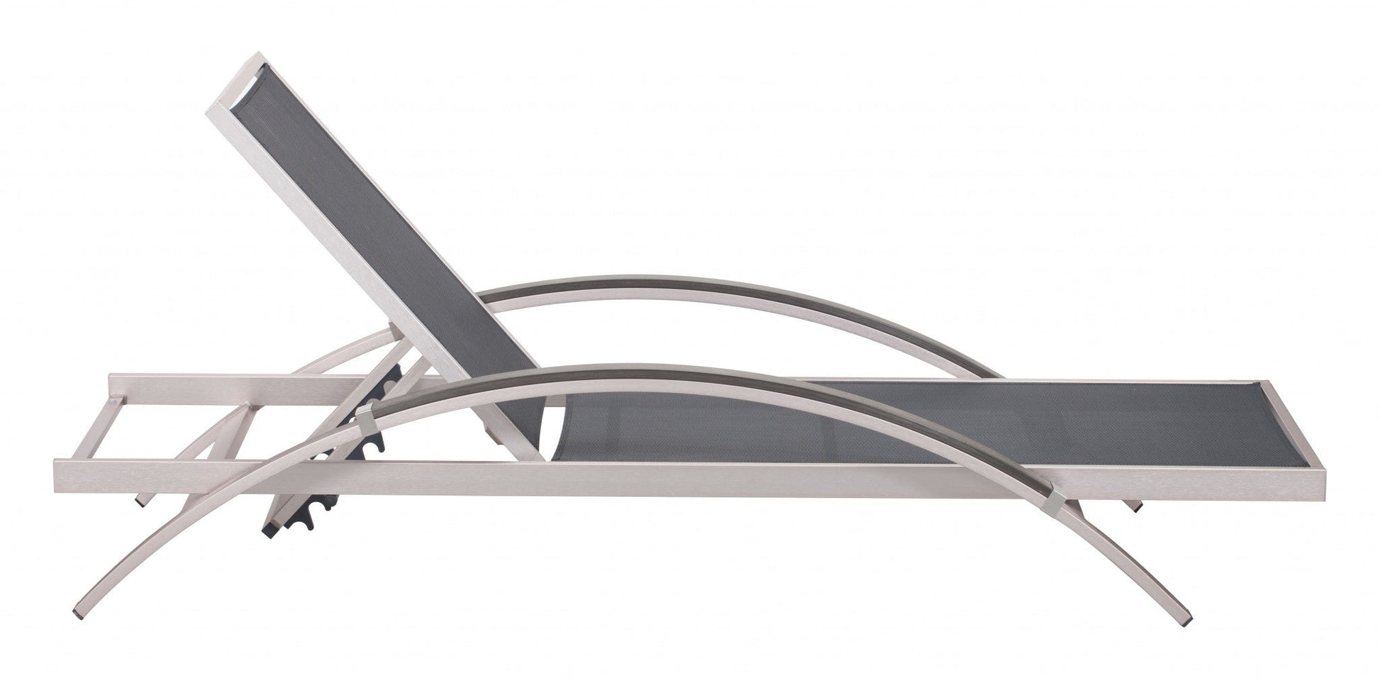 HomeRoots 30" Silver Metal Indoor Outdoor Chaise Lounge in Set Of Two
