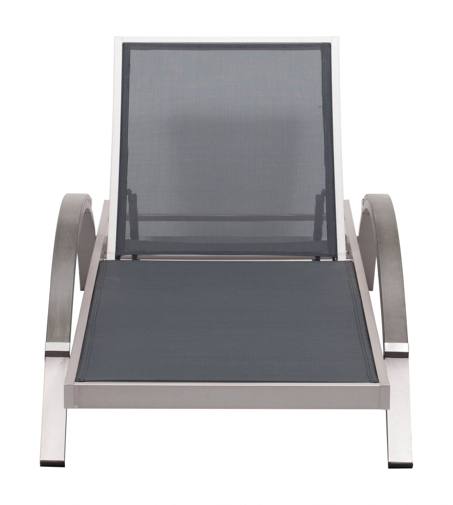 HomeRoots 30" Silver Metal Indoor Outdoor Chaise Lounge in Set Of Two