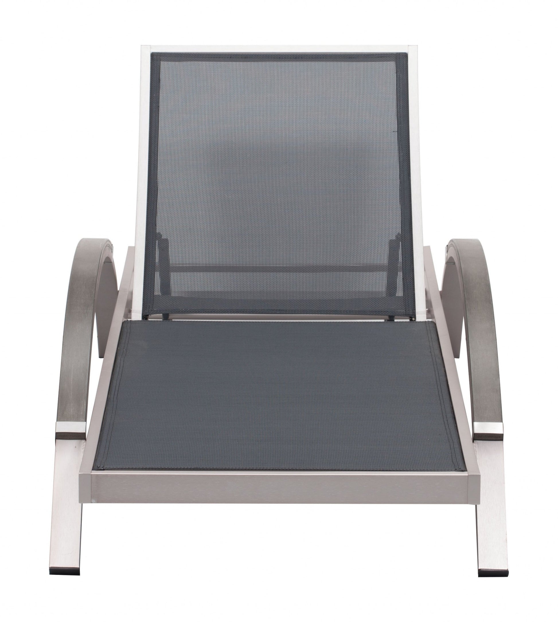 HomeRoots 30" Silver Metal Indoor Outdoor Chaise Lounge in Set Of Two