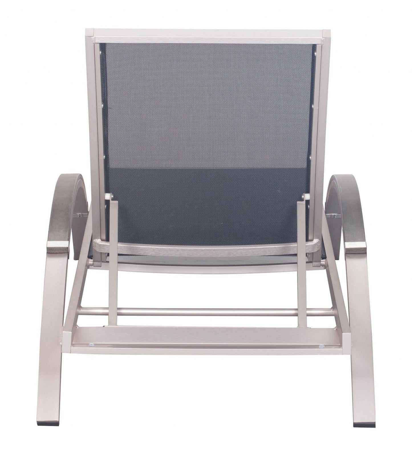 HomeRoots 30" Silver Metal Indoor Outdoor Chaise Lounge in Set Of Two