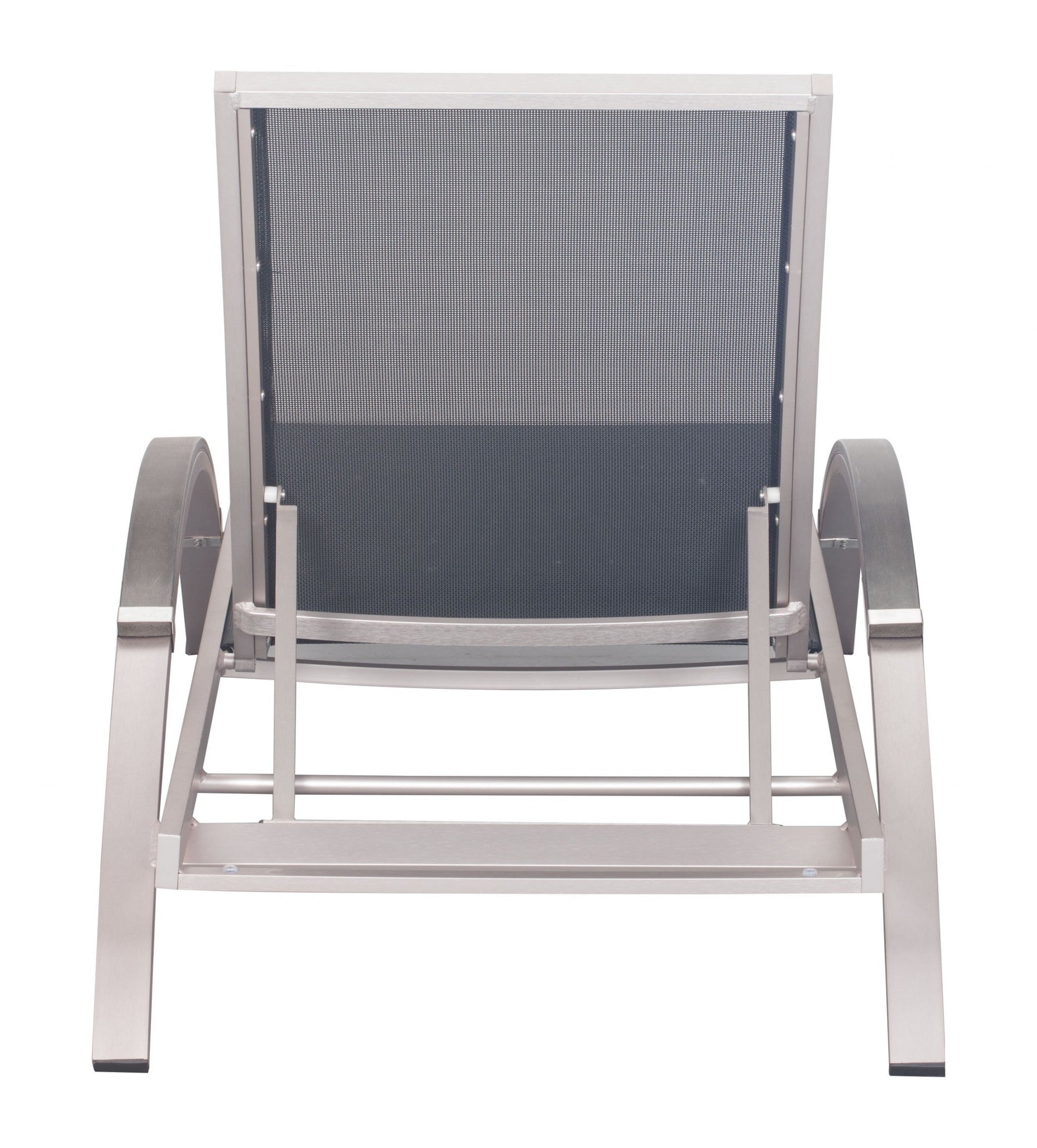 HomeRoots 30" Silver Metal Indoor Outdoor Chaise Lounge in Set Of Two