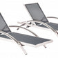 HomeRoots 30" Silver Metal Indoor Outdoor Chaise Lounge in Set Of Two