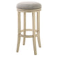 HomeRoots 30" Solid Wood Frame In Paradigm Quartz Fabric Bar Stool in Ivory Finish