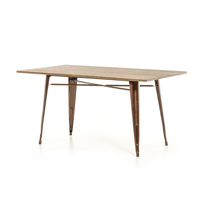 HomeRoots 30" Steel And Wood Dining Table