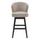 HomeRoots 30" Tan Espresso Wood Fabric Swivel Bar Stool