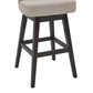 HomeRoots 30" Tan Espresso Wood Fabric Swivel Bar Stool