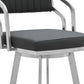 HomeRoots 30" Timeless Slate Grey Faux Leather Swivel Counter Stool With Silver Finish