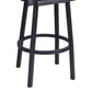 HomeRoots 30" Vintage Black on Black Faux Leather Rectangular Swivel Barstool