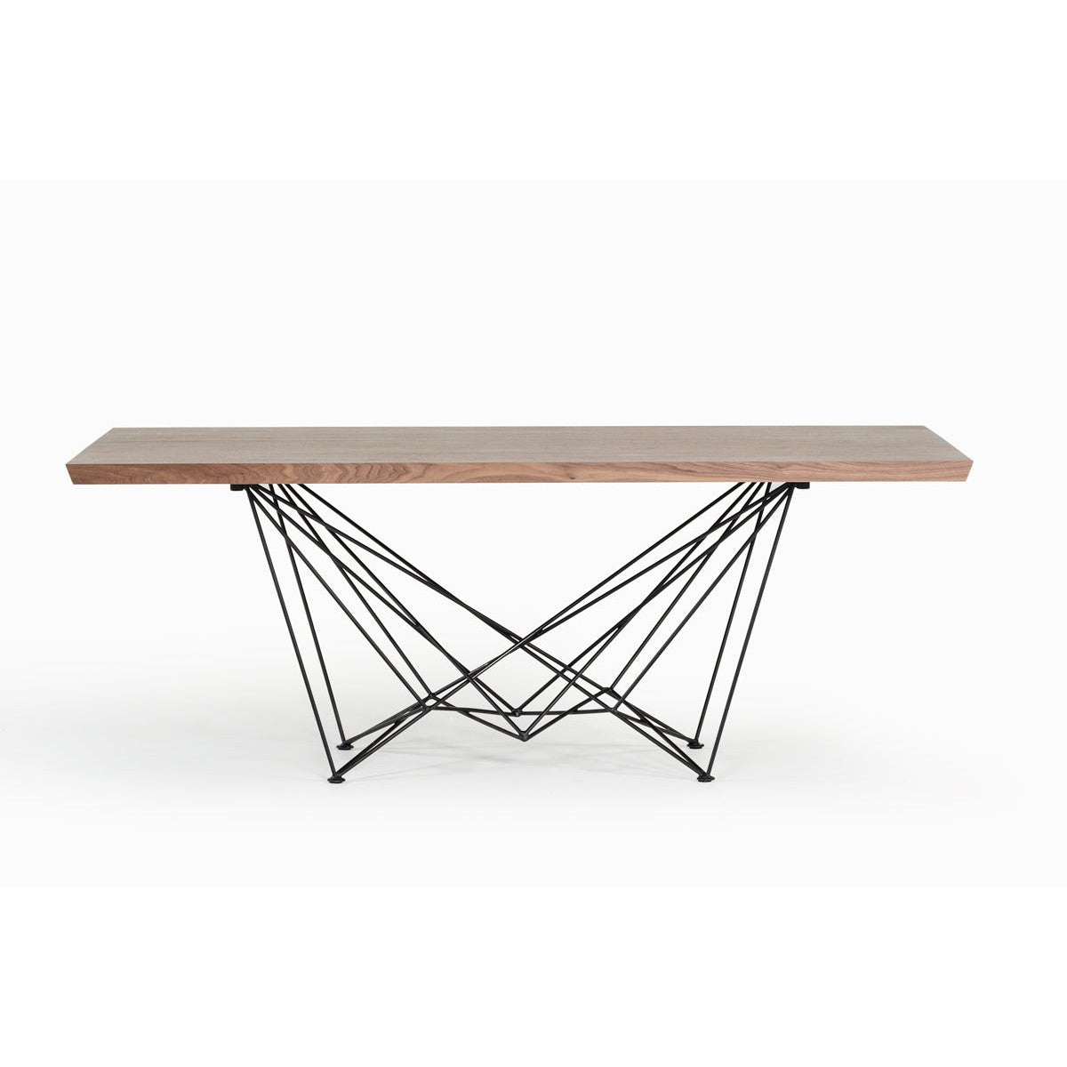 HomeRoots 30" Walnut Veneer And Metal Dining Table